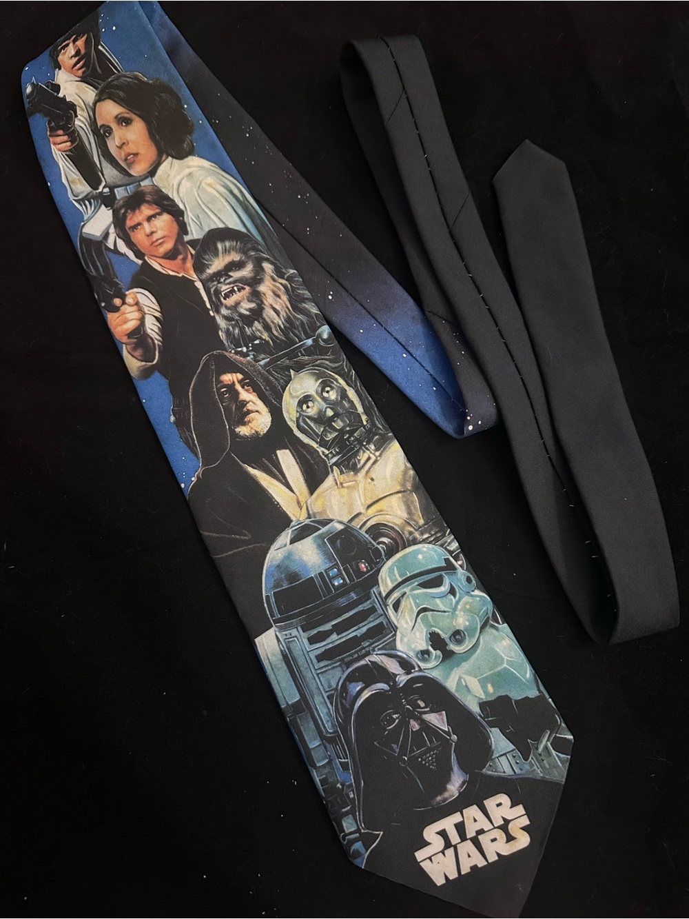VTG - Star Wars Character Collage Men's Tie - Black and Blue